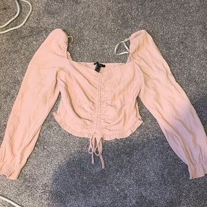 Forever 21 Light Pink Blouse Long Sleeve